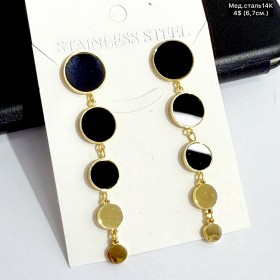 Сережки мед.сталь14К 10730 (6.7см)